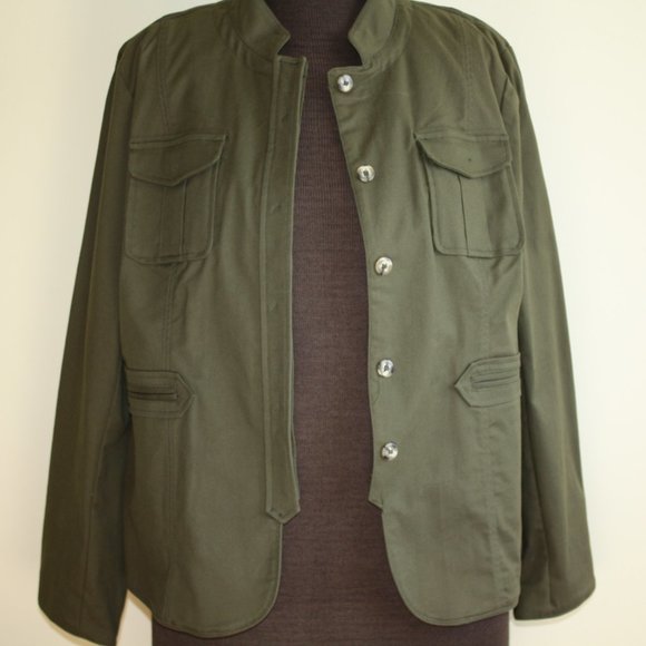 Size 18 Khaki utility Jacket Ricki's NBW Casual Military SPRING jacket - Picture 5 of 7